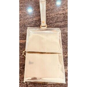 HOBO Trifold Wristlet Wallet Gold Metallic Leather NEW $178